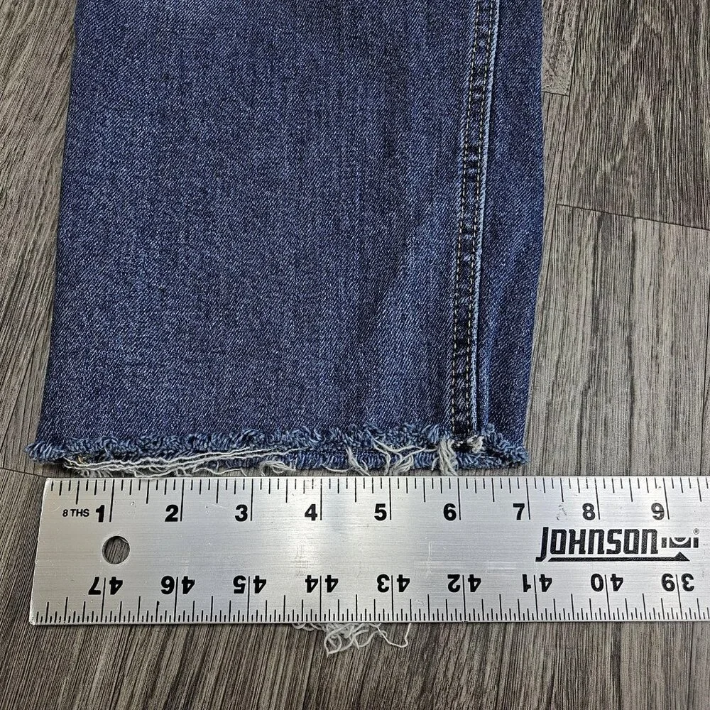 Old Navy High‎ Rise Sky-Hi Straight Jeans Womens 6 Medium Wash Distressed Denim
